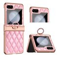 thumbnail image 1 of for Samsung Galaxy Z Flip 5 Case, Mantto Premium Elegant Patterned Leather Shockproof Cover with Ring Stand Holder Flip Folio Case with Hinge Protection for Samsung Z Flip 5, Pink, 1 of 7