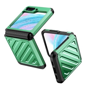 for Samsung Galaxy Z Flip 5 Case: Military Grade Protection Shockproof Cell Phone Hard PC + TPU Rubber Cover Protective Rugged Drop Proof Anti Scratch Armor Case For Samsung Galaxy Z Flip5, Green