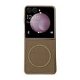 thumbnail image 1 of for Samsung Galaxy Z Flip 5 Case, TPU + PC Magnetic Cover, Compatible with Wireless Charging, Luxury Lightweight Ultra Slim Shockproof Anti-Drop Thin Protective Phone Case Cover, Brown, 1 of 6