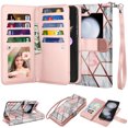 thumbnail image 1 of Samsung Galaxy Z Flip 5 Case, Galaxy Z Flip 5 Wallet Case Cover,PU Leather Cards Slots Holder [Kickstand] Flip Cover Magnetic Detachable Hard Case & Strap for Samsung Galaxy Z Flip 5 5G - Marble, 1 of 10