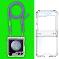 thumbnail image 1 of for Samsung Galaxy Z Flip 5 Clear Case with Hinge Protection and Long Rope Shoulder Strap, Military Grade Drop Protection Durable Sturdy Slim Protective Phone Case for Samsung Galaxy Z Flip 5, Purple, 1 of 7