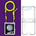 thumbnail image 1 of for Samsung Galaxy Z Flip 5 Clear Case with Hinge Protection and Long Rope Shoulder Strap, Military Grade Drop Protection Durable Sturdy Slim Protective Phone Case for Samsung Galaxy Z Flip 5, Green, 1 of 7