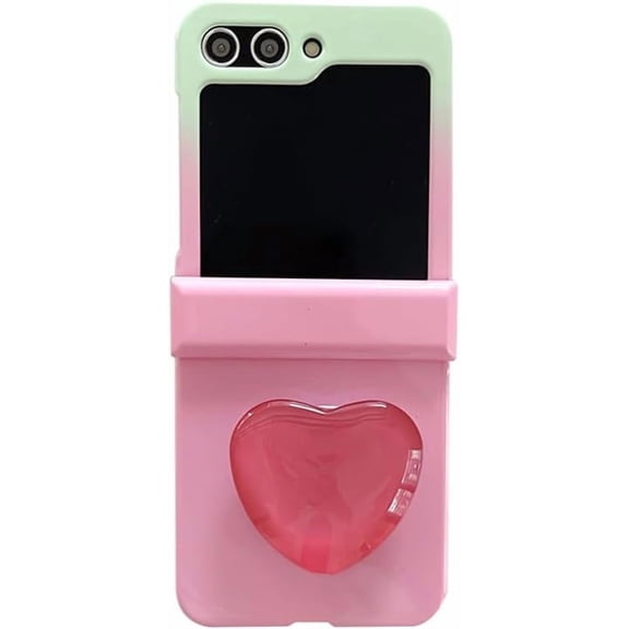 for Samsung Galaxy Z Flip 5 Cute Case with Lovely Kickstand, Pink Stand Case for Z Flip 5 Hard PC, Protective Women Case for Z Flip 5, Girly Fashion Case for Galaxy Z Flip 5