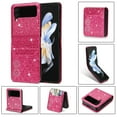 thumbnail image 1 of Samsung Galaxy Z Flip 5 Flip Magnetic Leather Wallet Case with 9 Credit Card Holder Bling Glitter PU Leather Case with Zipper Pocket Wallet Stand Full Cover Shockproof Case for Women Men,Rose, 1 of 10