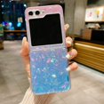 thumbnail image 1 of for Samsung Galaxy Z Flip 5 Glitter Bling Case, Cute Pearl Patterned Luxury Bling Sparkle Shiny Women Girls Soft Silicone  Bumper Shockproof Protective Phone Case for Galaxy Z Flip 5 5G, Pink+Blue, 1 of 6