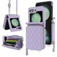 thumbnail image 1 of for Samsung Galaxy Z Flip 5 Wallet Case, Adjustable Detachable Crossbody Strap Zipper Purse with Credit Card Slots Holder RFID Blocking PU Leather Protective Cover for Women Girls, Lightpurple, 1 of 11