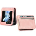 thumbnail image 1 of for Samsung Galaxy Z Flip 5 Wallet Case with Card Holder, Premium PU Leather Business Case with Hinge Protection Slim Shockproof Women Men Protective Phone Cover for Galaxy Z Flip 5 5G,Pink, 1 of 7