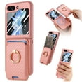 thumbnail image 1 of for Samsung Galaxy Z Flip 5 Wallet Case, Detachable Magnetic Wallet Case with Card Slots Ring Stand Carbon Fiber Texture Shockproof Removable Protective Cover for Samsung Galaxy Z Flip 5, Pink, 1 of 11