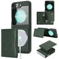 thumbnail image 1 of for Samsung Galaxy Z Flip 5 Wallet Case with Detachable Magnetic Credit Card Slots, Premium PU Leather Slim Fit Kickstand Drop Protective Anti-Scratch Skin Friendly Back Case, Green, 1 of 11