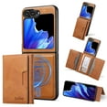 thumbnail image 1 of for Samsung Galaxy Z Flip 5 Wallet Case, Protective Magnetic Phone Cover Compatible with Mag-Safe & Support Car Mount, Luxury PU Leather Purse Case with Card Slots for Samsung Galaxy Z Flip 5, Brown, 1 of 7