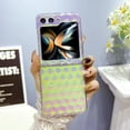 thumbnail image 1 of for Samsung Galaxy Z Flip 6 5G Case for Women, Cute 3D Holographic Laser Gradient Glitter Bling Sparkly Shiny Hard PC Shockproof Clear Slim Girls Protective Case for Galaxy Z Flip 6 5G, Green, 1 of 5