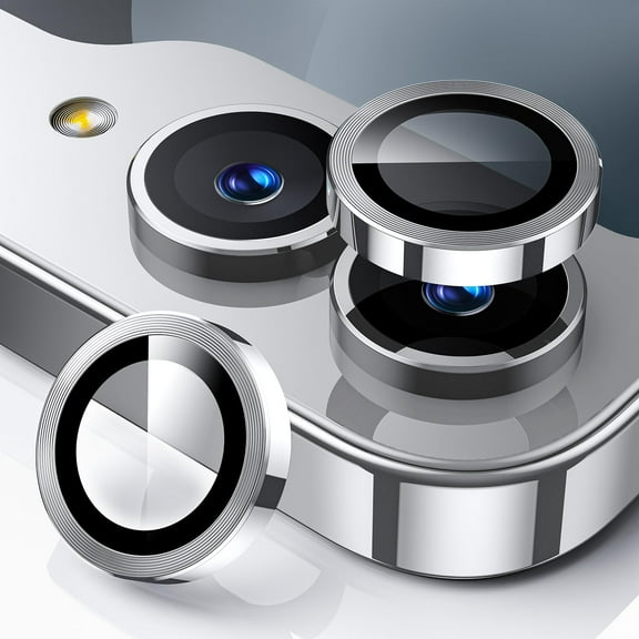 for Samsung Galaxy Z Flip 6 Camera Lens Protector, 9H Tempered Glass Camera Cover Screen Protector Metal Individual Ring for Samsung Galaxy Z Flip 6 5G, Silver