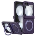 thumbnail image 1 of for Samsung Galaxy Z Flip 6 Case with Hinge Protection & 360 Degree Rotating Ring Kickstand MagSafe Shockproof Wieless Charging Lightweight Phone Case Cover for Samsung Galaxy Z Flip 6 - Darkpurple, 1 of 7