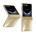 thumbnail image 1 of for Samsung Galaxy Z Flip 6 Case with Hinge Protection, Plating Ultra Slim Case Scratch-Resistant Hard PC Protective Shockproof Anti-Fingerprint Phone Cover for Samsung Galaxy Z Flip 6, Gold, 1 of 7
