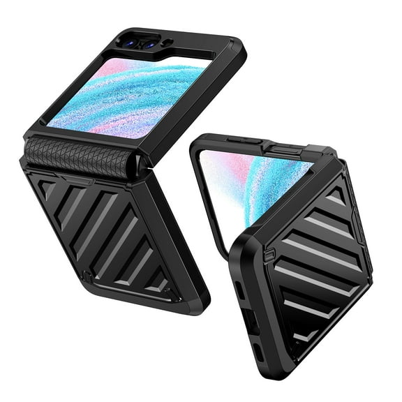 for Samsung Galaxy Z Flip 6 Case with Hinge Protection, Z Flip 6 Case Full Body Protection - Hard PC All-Inclusive Shockproof Case for Samsung Galaxy Z Flip 6 - Black