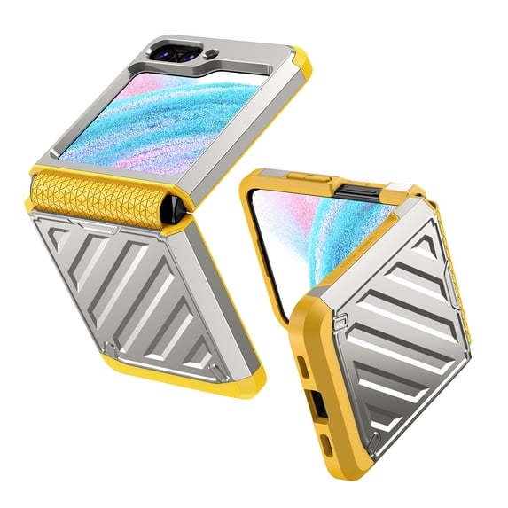 for Samsung Galaxy Z Flip 6 Case with Hinge Protection, Z Flip 6 Case Full Body Protection - Hard PC All-Inclusive Shockproof Case for Samsung Galaxy Z Flip 6 - Silver