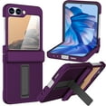 thumbnail image 1 of for Samsung Galaxy Z Flip 6 Case with Kickstand, [Hinge Protection Cover][Bulit-in Screen Protector] Military Grade Shockproof Phone Case for Samsung Galaxy Z Flip 6,Darkpurple, 1 of 7