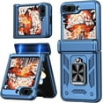 thumbnail image 1 of for Samsung Galaxy Z Flip 6  Case with Ring Magnetic Kickstand & Built-in Hinge Protection, Heavy Duty Shockproof Protective Phone Case for Samsung Galaxy Z Flip6. RJ-Blue, 1 of 16