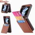 thumbnail image 1 of for Samsung Galaxy Z Flip 6 Case Wallet with Card Holder & Finger Ring, PU Leather Shockproof Protective Cover Flip Kickstand Magnetic Rugged Phone Case for Samsung Galaxy Z Flip 6, Brown, 1 of 10