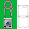 thumbnail image 1 of for Samsung Galaxy Z Flip 6 Clear Case with Hinge Protection and Long Rope Shoulder Strap, Military Grade Drop Protection Durable Sturdy Slim Protective Phone Case for Samsung Galaxy Z Flip 6, Pink, 1 of 7