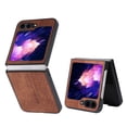 thumbnail image 1 of for Samsung Galaxy Z Flip 6 Embossed PU Leather TPU Case, Ultra Slim Classic Drop Protective Lightweight Phone Cover for Samsung Galaxy Z Flip 6, Brown, 1 of 6