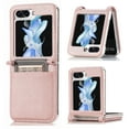thumbnail image 1 of For Samsung Galaxy Z Flip 6 / Flip 7FE Case, Slim Fit Premium Lychee PU Leather Wallet Case with RFID Blocking Card Slots Protective Business Style Shockproof Phone Case,Pink, 1 of 9