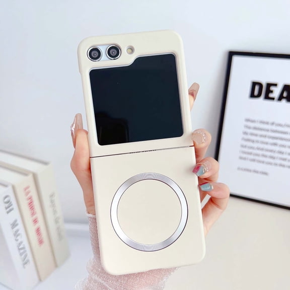 for Samsung Galaxy Z Flip 6 Magnetic Phone Case,[Hard PC][Reinforced Corners][Slim&Lightweight] Shockproof Protective Thin Fit Rugged Phone Case for Samsung Galaxy Z Flip 6,White