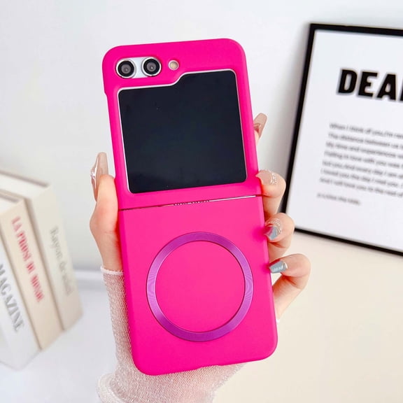 for Samsung Galaxy Z Flip 6 Magnetic Phone Case,[Hard PC][Reinforced Corners][Slim&Lightweight] Shockproof Protective Thin Fit Rugged Phone Case for Samsung Galaxy Z Flip 6,Rose