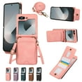 thumbnail image 1 of for Samsung Galaxy Z Flip 6 Wallet Case with Shoulder Lanyard Strap, Crossbody Phone Case with Card Holder Slots for Women Girls, Luxury PU Leather Flip Stand Purse Cover Shockproof Case, Pink, 1 of 9