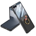 thumbnail image 1 of for Samsung Galaxy Z Flip 7 Case with Card Holder & Secure Finger Ring Stand & Glass Screen Protector, Full-Body Shockproof Slim Ultra-Thin PU Leather Cover for Samsung Galaxy Z Flip 7, Carbonfiber, 1 of 8