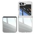thumbnail image 1 of for Samsung Galaxy Z Flip 7 Case Clear Slim, [Built in Lens Protector] [Non Yellowing] TPU Bumper Transparent Back Hard Shell Shockproof Thin for Men Women for Samsung Galaxy Z Flip 7, White, 1 of 5