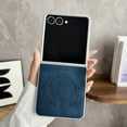 thumbnail image 1 of for Samsung Galaxy Z Flip 7 Case, [Compatible with MagSafe] PU Leather + Hard PC Shell Slim Durable Protective Wireless Charging Phone Cover for Samsung Galaxy Z Flip 7, Blue, 1 of 6