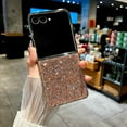 thumbnail image 1 of for Samsung Galaxy Z Flip 7 Case Glitter Sparkly Plating Frame, Lightweight Shockproof Anti-Scratch Protective Cover for Women Girls, Slim Fit Bling Back Case, for Samsung Galaxy Z Flip 7, Pink, 1 of 7