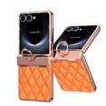 thumbnail image 1 of for Samsung Galaxy Z Flip 7 Case Hinge Protection with Finger Ring Holder, Premium PU Leather Hybrid PC All-Inclusive Diamond Bling Phone Case for Samsung Galaxy Z Flip 7 5G, Orange, 1 of 5