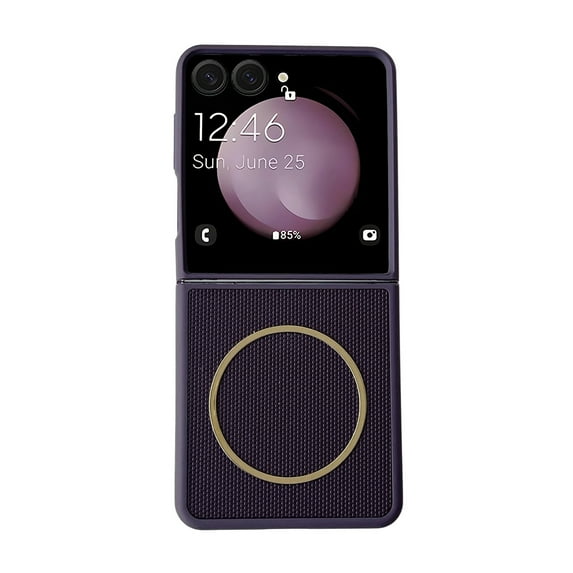 for Samsung Galaxy Z Flip 7 Case, TPU + PC Magnetic Cover, Compatible with Wireless Charging, Luxury Lightweight Ultra Slim Shockproof Anti-Drop Thin Protective Phone Case Cover, Purple