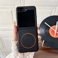 thumbnail image 1 of For Samsung Galaxy Z Flip 7 FE/6 Magnetic Phone Case,Compatible with Mag-Safe,2-in-1 Ultra Slim Cover,Anti-Scratch PU Leather Shockproof Anti-fall Durable Thin Fit Phone Case,Black, 1 of 9