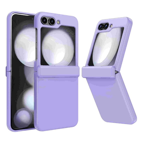 for Samsung Galaxy Z Flip 7 FE / Samsung Galaxy Z Flip 6 Case with Hinge Protection, Luxury Slim Thin Lightweight Shockproof Hard PC Protective Support Wireless Charging Phone Cover, Purple
