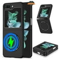 thumbnail image 1 of For Samsung Galaxy Z Flip 7 Matte Magnetic Case Supports Fast Wireless Charging, Slim Hybrid TPU Rubber Shockproof Phone Case Cover by Xpression, Black, 1 of 10