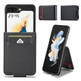 thumbnail image 1 of For Samsung Galaxy Z Flip 7 Wallet Case, Carbon Fiber PU Leather Classic Design with RFID Blocking Card Holder Slot and Magnetic Closure Flip Shockproof Durable Protective Phone Case, Horizontal Line, 1 of 11