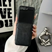 for Samsung Galaxy Z Flip 7 Wallet Case with Credit Card Slots Holder, Premium PU Leather Business Style Shockproof Cover Protective Classic Case for Samsung Galaxy Z Flip 7, Black