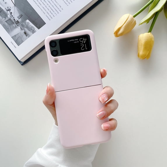 Samsung Galaxy Z Flip3 Case, Fashionable Slim Fit Shell Matte Lightweight Rugged PC Bumper Schokproof Anti-Scratch Phone Case for Samsung Galaxy Z Flip3 - Pink