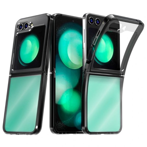 Samsung Galaxy Z Flip5 Hybrid Shockproof Clear Slim Acrylic Case Cover Flexible Hinge Rib