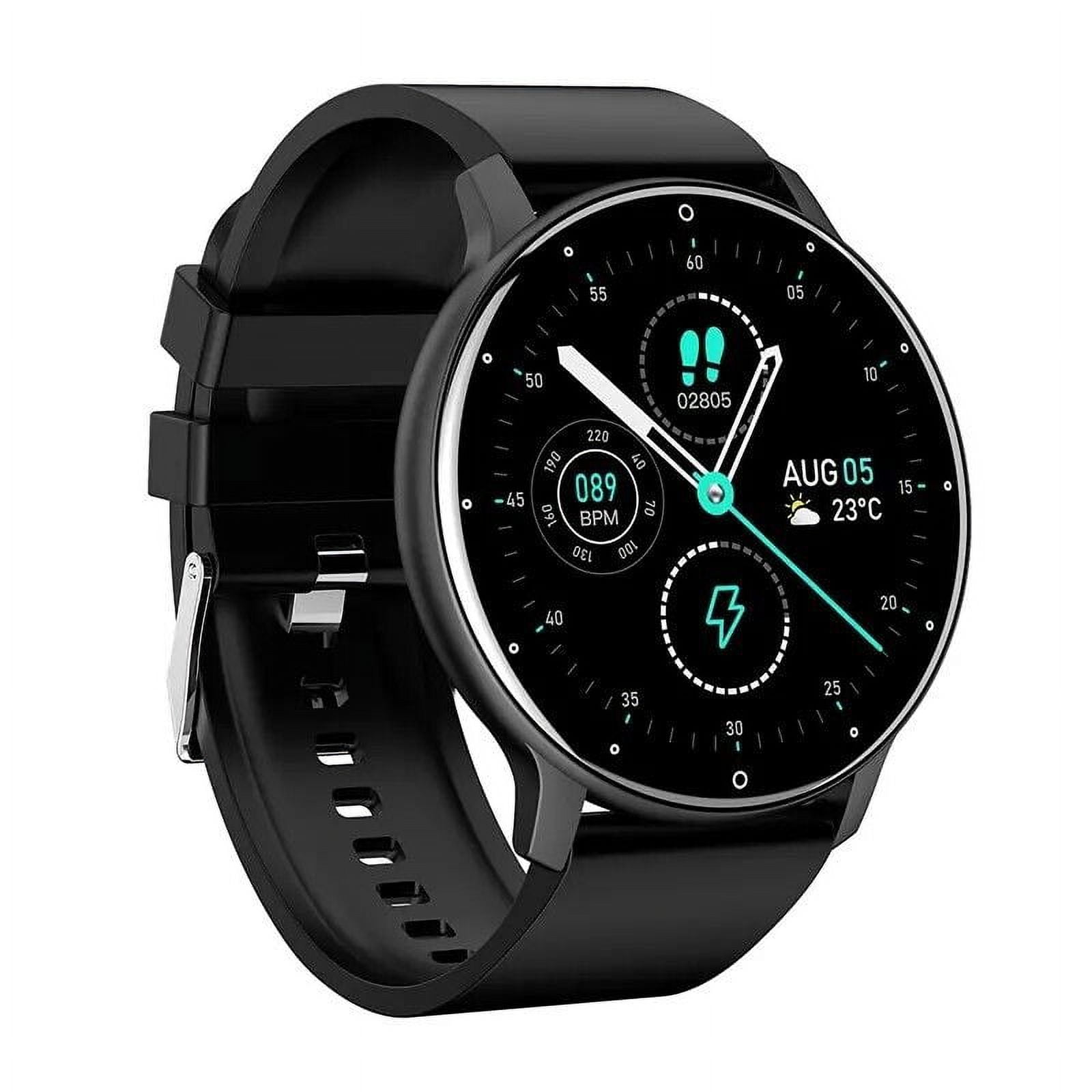 for Samsung Galaxy Z Flip5 Smart Watch, Fitness Tracker Watches for Men Women, IP67 Waterproof HD Touch Screen Sports, Activity Tracker with Sleep/Heart Rate Monitor - Black