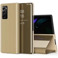 thumbnail image 1 of Samsung Galaxy Z Fold 2 Case, Luxury Mirror Design Clear View Smart Window Screen Display Case Support Wireless Charging Flip Phone Cover for Samsung Galaxy Z Fold 2 5G QH Gold, 1 of 10