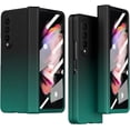 thumbnail image 1 of for Samsung Galaxy Z Fold 3 5G Case, with Glass Screen Protector & Hinge Protection Gradient Color Z Fold3 Phone Case Cover Women Men Hard Slim Thin for Galaxy Z Fold 3 Case (Black Blue), 1 of 14