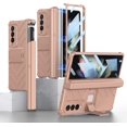 thumbnail image 1 of for Samsung Galaxy Z Fold 3 5G Case Kickstand Slide s Pen Slot with Glass Screen Protector Film Magnetic Hinge Protection Armor Bracket fold3 Cover for Galaxy Fold 3 Phone Case (Gold,Z Fold 3), 1 of 11
