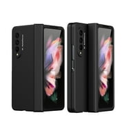 Samsung Galaxy Z Fold 3 5G Case with Tempered Glass Screen Protector, Dteck Ultra Thin Full Protection Cover Hard PC Anti-Scratch Shockproof Protective Phone Case for Samsung Galaxy Z Fold 3, Black