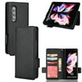thumbnail image 1 of for Samsung Galaxy Z Fold 3 Case, Classic Design PU Leather Wallet Magnetic Closure Flip Case with Kickstand Card Holder Slot Shockproof Protective Cover for Samsung Galaxy Z Fold 3 5G - Black, 1 of 5