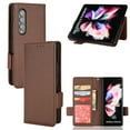 thumbnail image 1 of for Samsung Galaxy Z Fold 3 Case, Classic Design PU Leather Wallet Magnetic Closure Flip Case with Kickstand Card Holder Slot Shockproof Protective Cover for Samsung Galaxy Z Fold 3 5G - Brown, 1 of 5