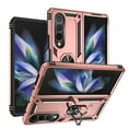 thumbnail image 1 of For Samsung Galaxy Z Fold 3 Case ,Heavy Duty Shockproof Body Phone Cover Built in Metal Rotated Magnetic Ring Holder Kickstand,Dropproof,Dustproof,Dual Layer Military-Grade Drop protection,Rosegold, 1 of 8